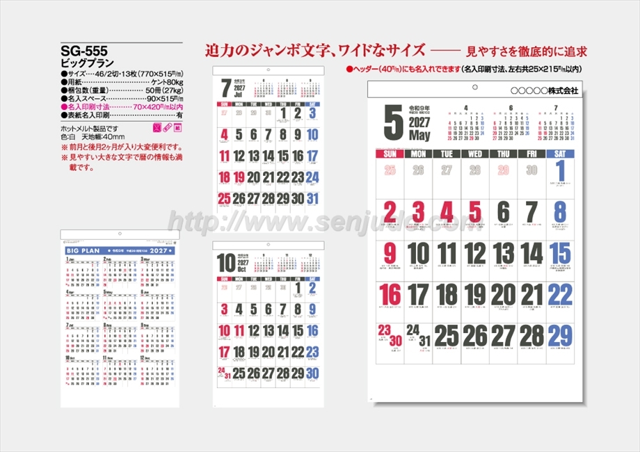 SG-555 ビッグプラン商品カタログ画像