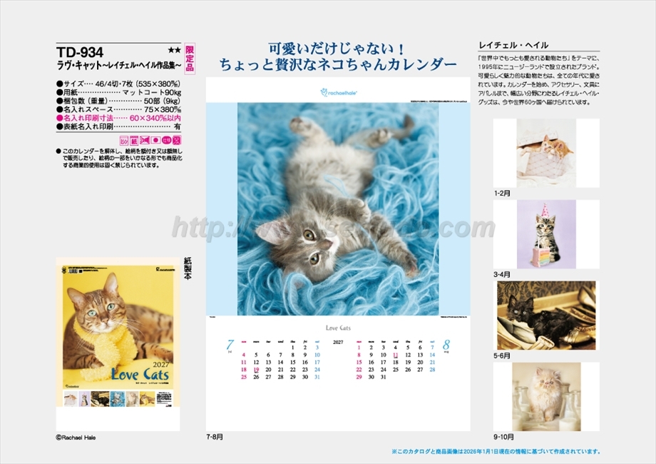 TD-934 ラヴ・キャット(レイチェル・ヘイル作品集)商品カタログ画像